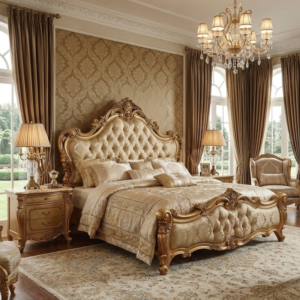 Luxury Sheesham Wood King Size Bed | Handcrafted Royal Bedroom Furniture | WoodieStores