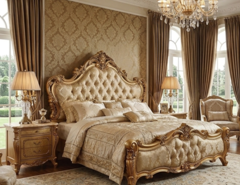 Luxury Sheesham Wood King Size Bed | Handcrafted Royal Bedroom Furniture | WoodieStores