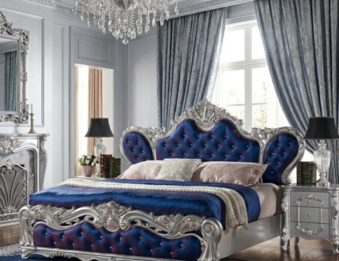 Modern King Size Sheesham Wood Bed with Stylish Headboard – Solid Wooden Bed Pakistan