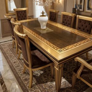 Classic Dual-Tone Sheesham Inlay Dining Set