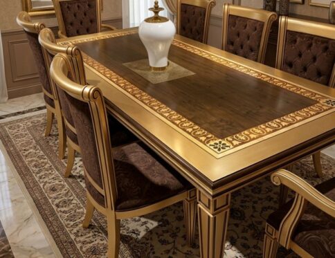 Classic Dual-Tone Sheesham Inlay Dining Set