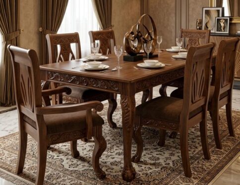 Traditional Chinioti Claw-Foot Sheesham Dining Set
