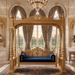 Luxury Indoor Sheesham Wood Swing | Handcrafted Royal Jhoola