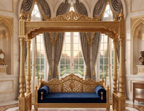 Luxury Indoor Sheesham Wood Swing | Handcrafted Royal Jhoola