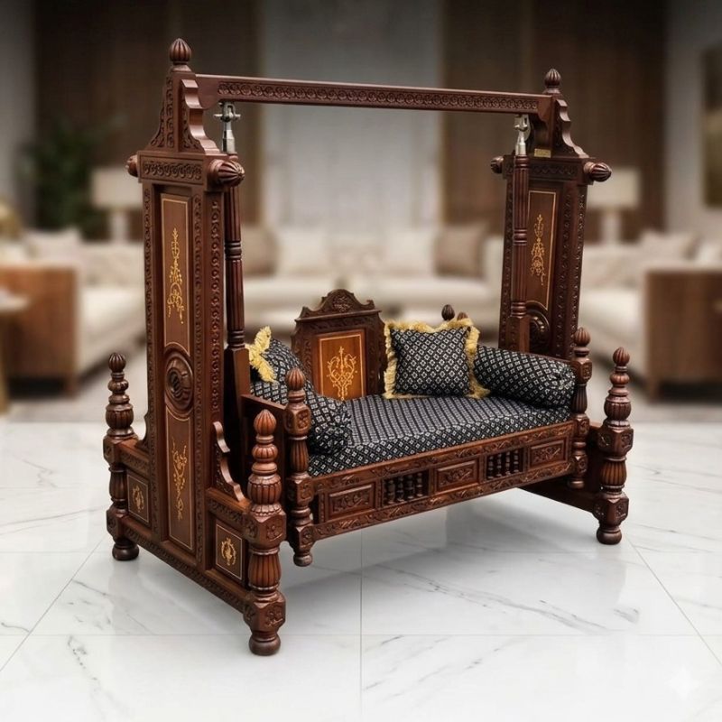 Royal Mughal Carved Sheesham Jhula