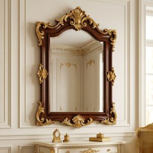 Edwardian Imperial Mahogany & Gold Arch Mirror
