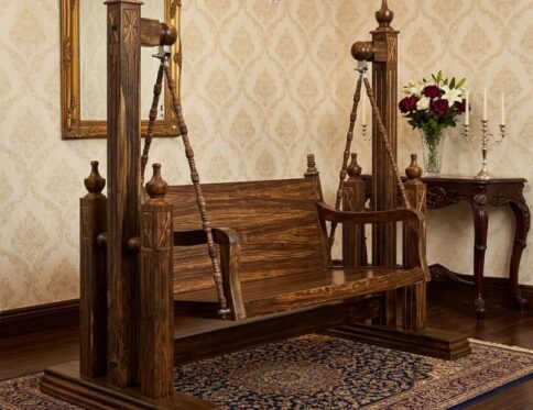 Minimalist Modern Pillar Sheesham Swing