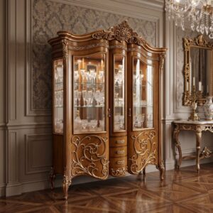 Sovereign Gold Filigree 3-Door Crockery Cabinet