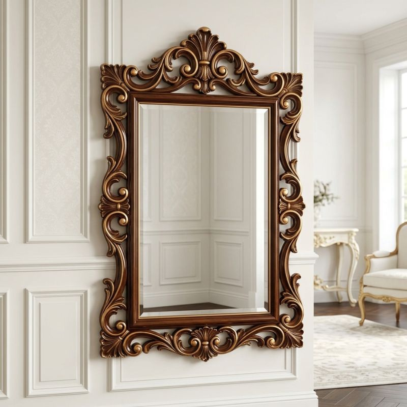 Florentine Scrolling Crest Dresser Mirror