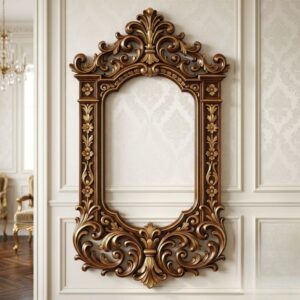 Venetian Floral Pillar Arched Mirror