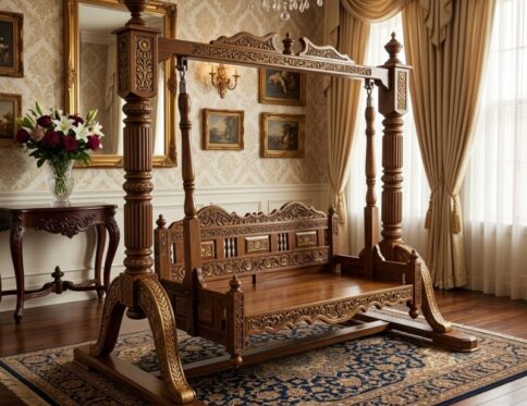 Mughal Darbar Fluted Pillar Luxury Jhula