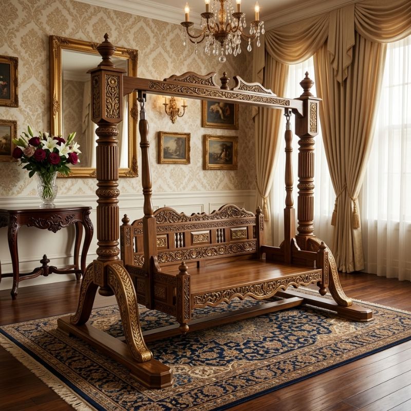 Mughal Darbar Fluted Pillar Luxury Jhula Mughal Darbar Fluted Pillar Luxury Jhula