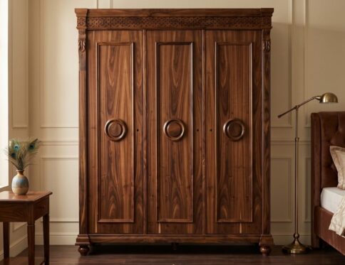 Classic Shahi 3-Door Ring-Grip Wardrobe