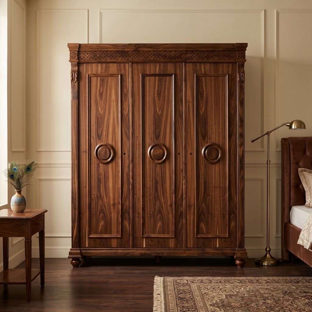 Classic Shahi 3-Door Ring-Grip Wardrobe