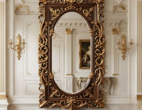 Imperial Portico Oval-in-Rectangular Mirror