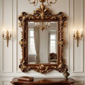 Classic Regency Gilded Crest Mantel Mirror
