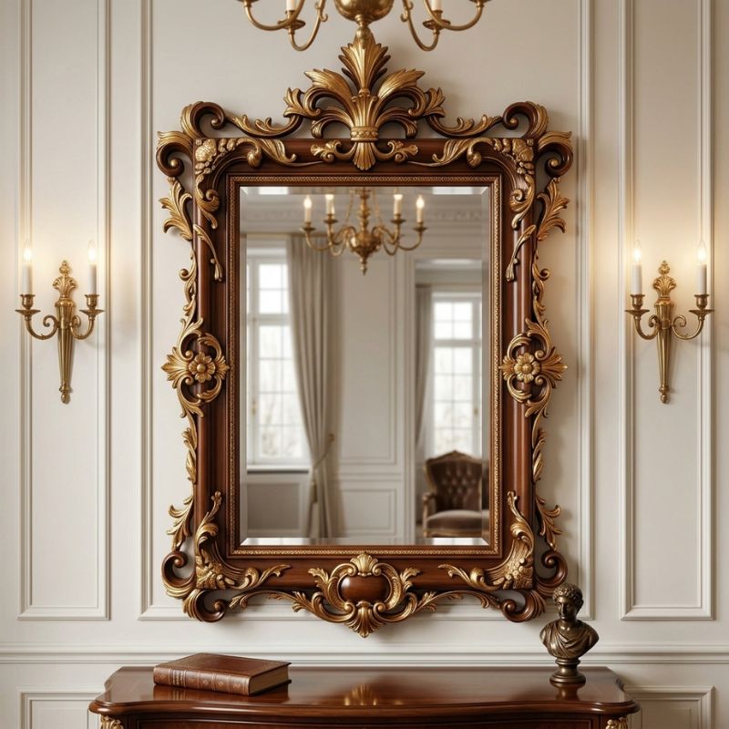 Classic Regency Gilded Crest Mantel Mirror