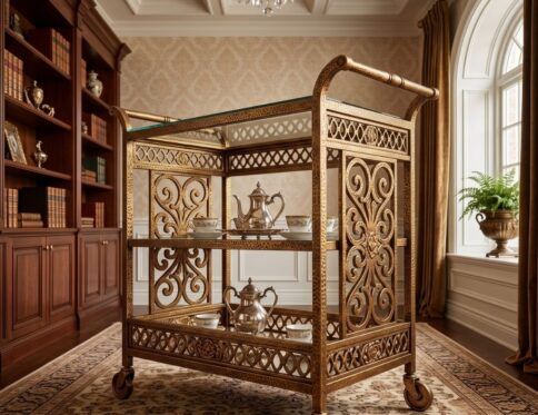 Imperial Hammered Gold Serving Trolley