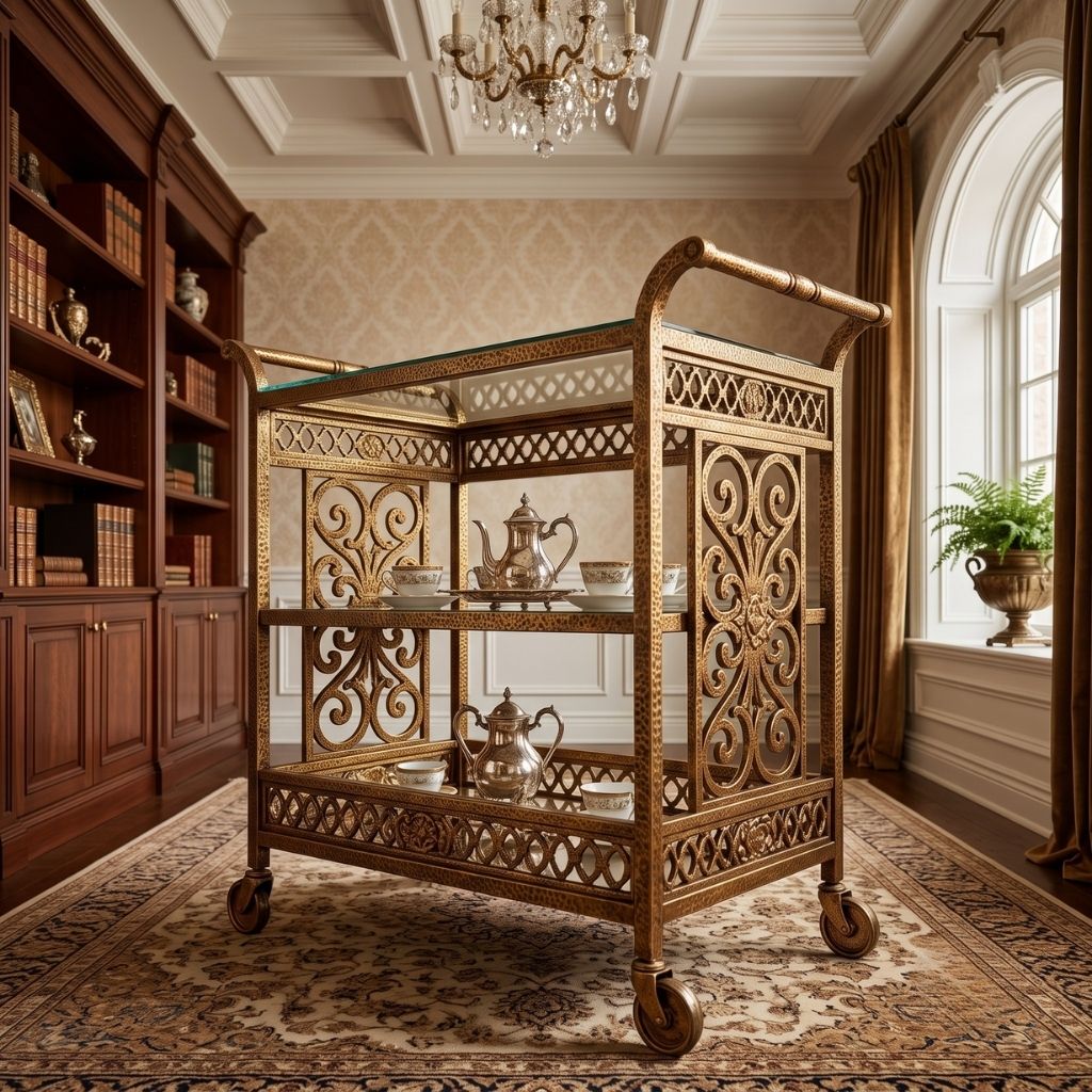Imperial Hammered Gold Serving Trolley