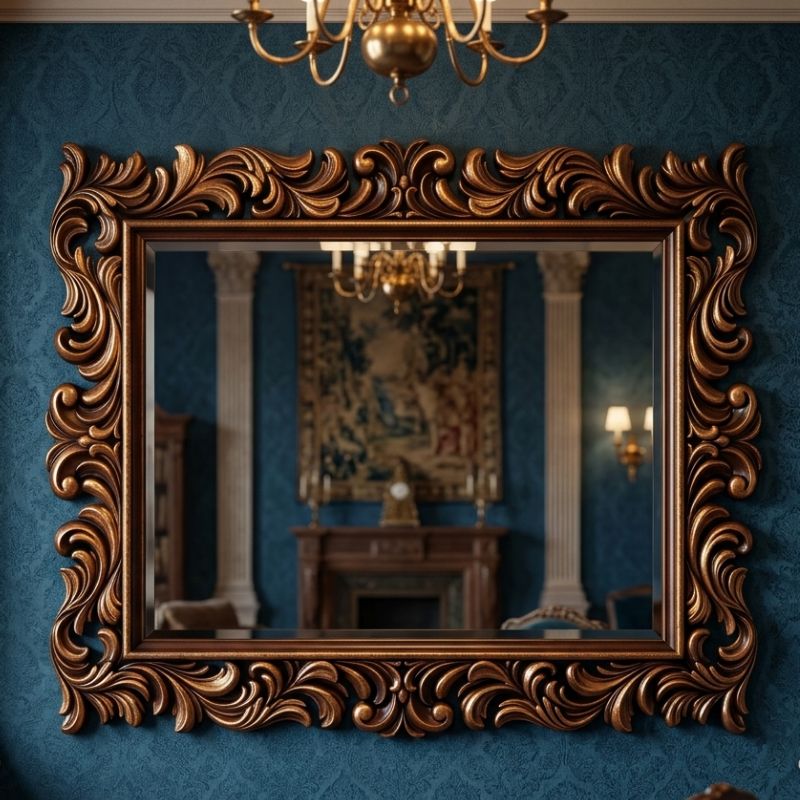 Milanese Interlocking Wave Grand Mirror