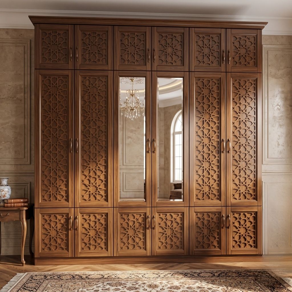 Chinioti Jali Medallion 12-Door Master Wardrobe