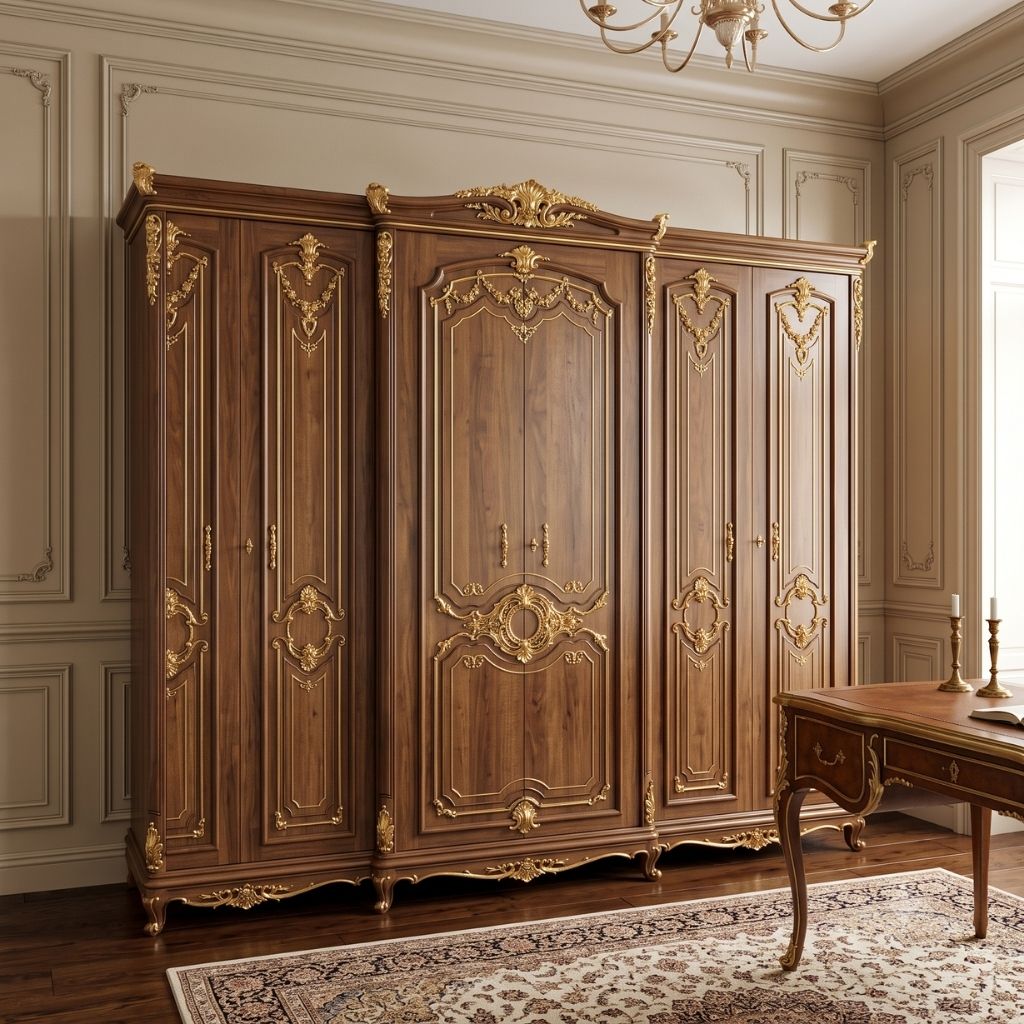 French Regency Gilded 5-Door Master Wardrobe