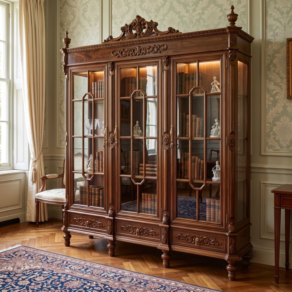 Classic Sovereign Arched 3-Door Glass Bookcase Classic Sovereign Arched 3-Door Glass Bookcase