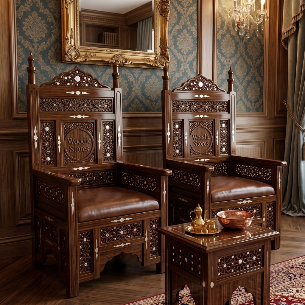 Chinioti Hand-Carved Jali Sovereign Armchair Set