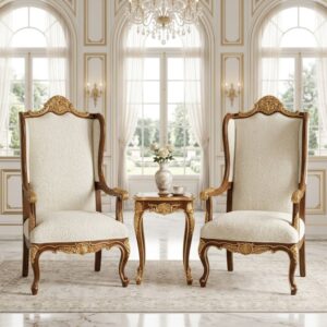 Maharaja High-Back Winged Throne Set