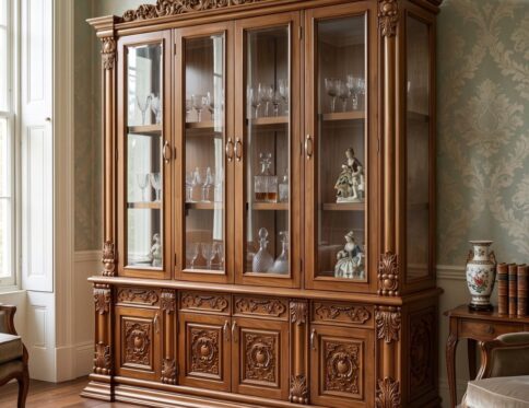 Palazzo Deep-Carved 4-Door Crockery Showcase
