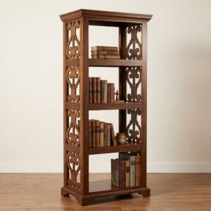 Shahi Openwork Scroll 4-Shelf Bookcase