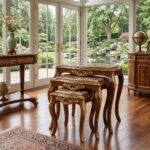 French Baroque Gold Leaf Nesting Table Trio