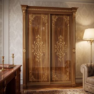 French Regency Gilded 2-Door Wardrobe