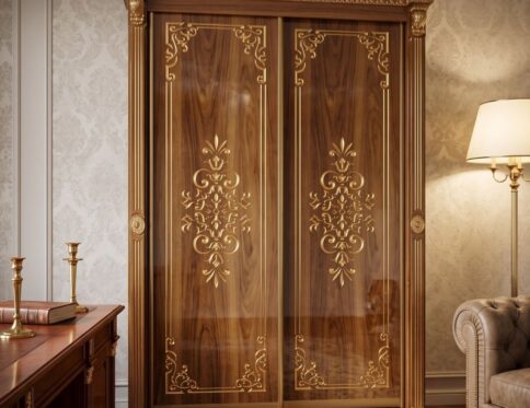 French Regency Gilded 2-Door Wardrobe