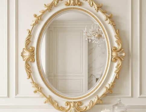 Victorian Baroque Oval Dresser Mirror