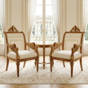 Empire Winged Eagle Gold-Gilded Chair Set