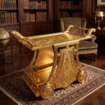 Shahi Masterpiece Full Gold Leaf Serving Trolley