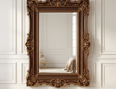 Baroque Sovereign Gilded Walnut Floor Mirror