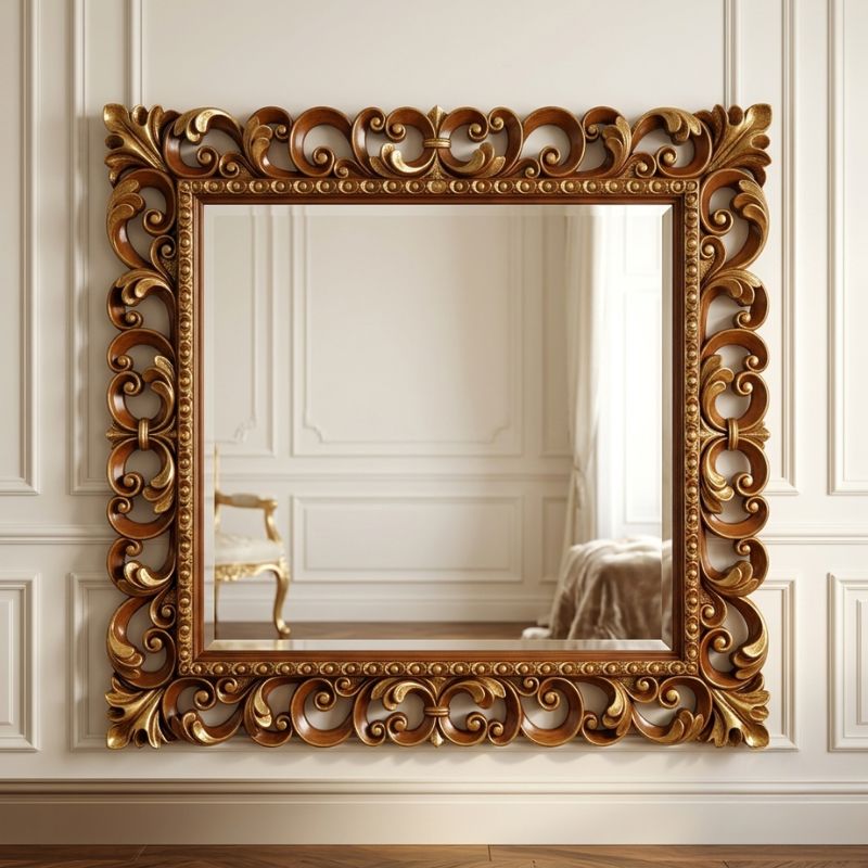 Classic Regency Interlocking Scroll Square Mirror Classic Regency Interlocking Scroll Square Mirror