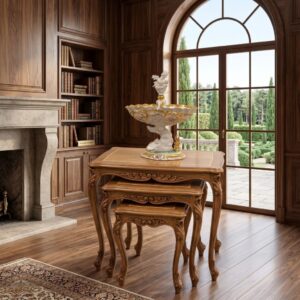 French Baroque Nested Coffee Table Trio