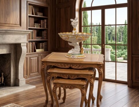 French Baroque Nested Coffee Table Trio