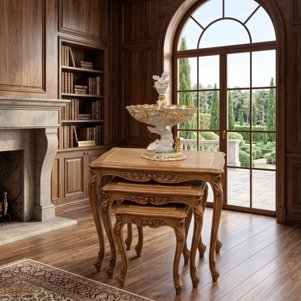 French Baroque Nested Coffee Table Trio