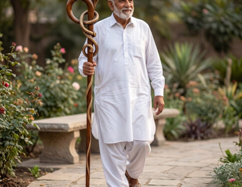 Shahi Snake Carved Sheesham Walking Cane