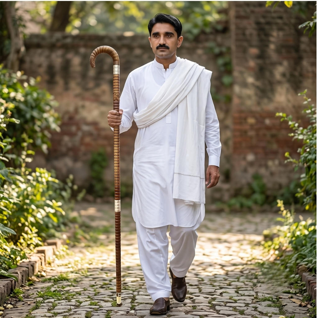 Heritage Maharaja Spiral Carved Walking Cane