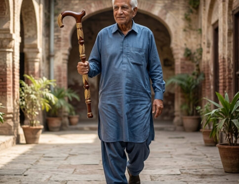 Traditional crook Jointed Amber Sheesham Stick