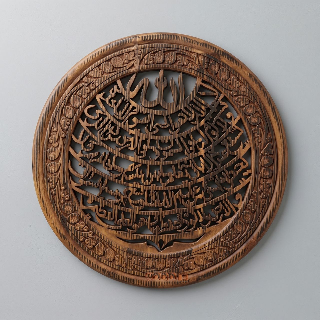 Hand-Carved Sheesham Ship of Salvation (Safina) Calligraphy Wall Medallion