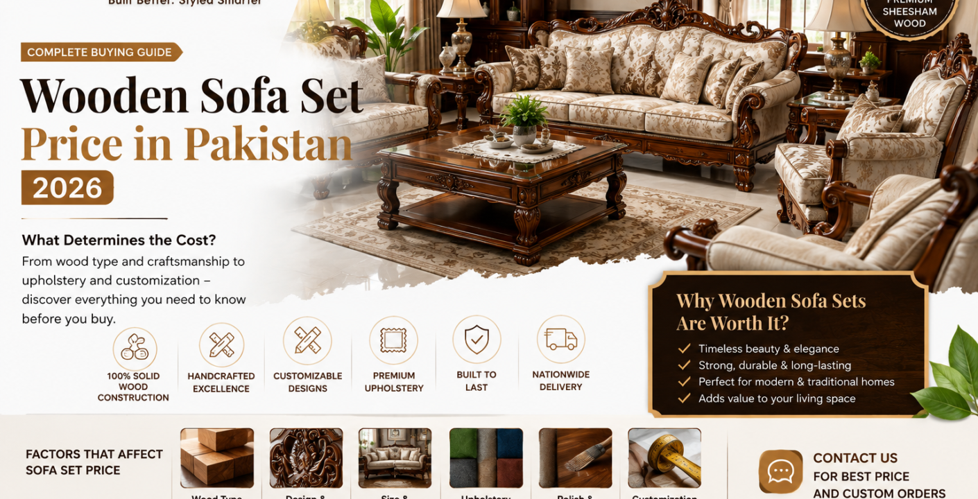 wooden sofa set price in Pakistan